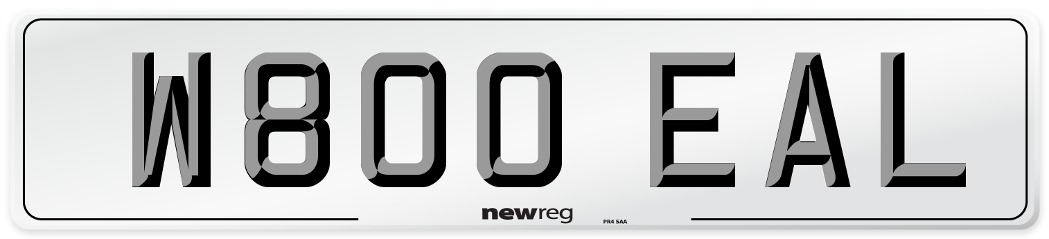 W800 EAL Number Plate from New Reg